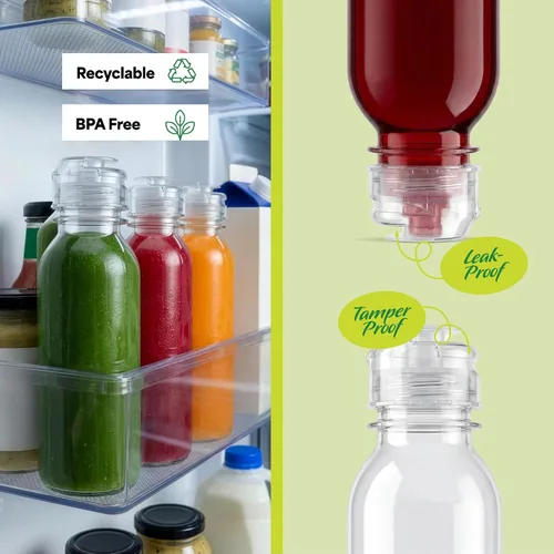 Vista 4 de EconoHome Paquete de 50 botellas redondas de jugo de 12 onzas, sin BPA