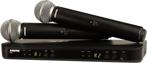 Vista 10 de Sistema de micrófono inalámbrico Shure BLX288/SM58 - Vida de batería de 14 horas, rango de 300 pies, UHF Incluye (2) micrófonos vocales de mano