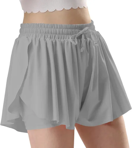 Vista 3 de Pantalones cortos fluidos con diseño de mariposa para niñas, pantalones cortos deportivos para niñas, pantalones cortos de mariposa para niños