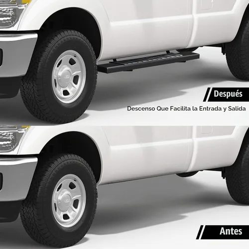 Vista 3 de Compatible con Dodge Ram 1500 2002-2008 2003-2009 Ram 2500 3500 Barra de Escalón de Cabina Regular Acero Negro de Servicio Pesado