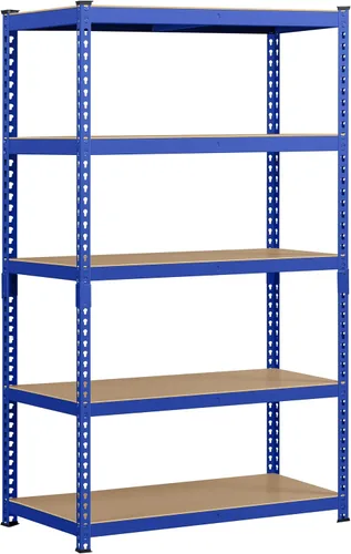 Vista 17 de Yaheetech Estantes de almacenamiento, estantería de metal ajustable resistente de 5 niveles, estante industrial para garaje, almacén, despensa, Negro