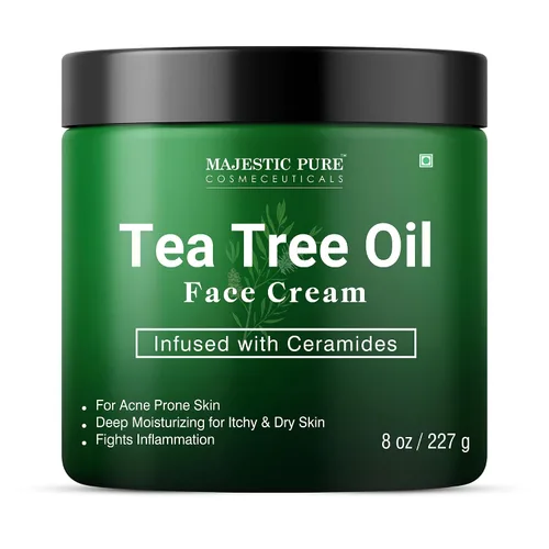 Vista 2 de Majestic Pure Crema facial con aceite de árbol de té Crema para piel seca y con picazón, acné, cicatrices, crema facial hidratante de día y noche
