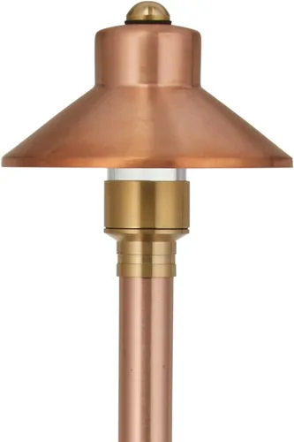 Vista 7 de VOLT Sombrero plano 12V latón mini luz de camino (pantalla de 5 pulgadas, 15 pulgadas de alto)