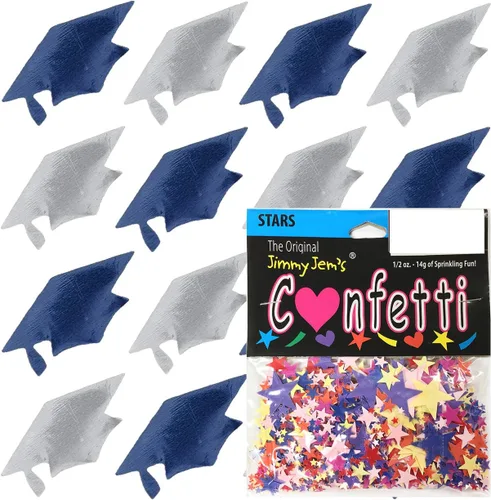 Vista 179 de Confetti Grad Cap Negro, Azul Marino Combo - 2 bolsas de media onza (1 oz)