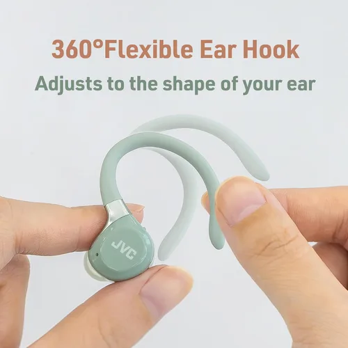 Vista 3 de JVC Fitness Series Auriculares inalámbricos deportivos True Wireless con ganchos ajustables, cancelación activa de ruido, modo de sonido ambiental
