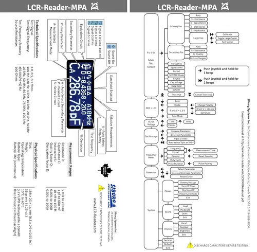 Vista 3 de Multímetro digital LCR-Reader-MPA Pro: LCR, voltaje/corriente, frecuencia, medidor, probador de diodos/LED, osciloscopio (Pro - pantalla negra)