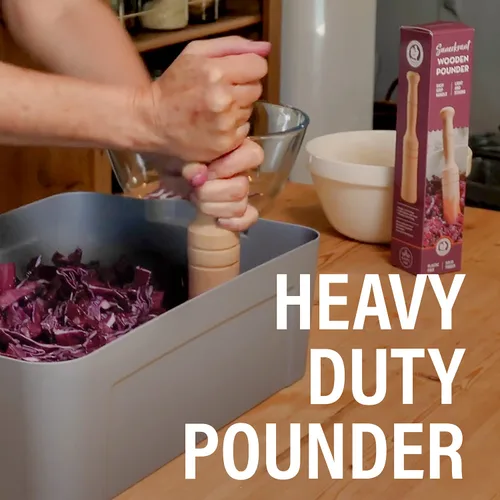 Vista 4 de Chucrut Pounder - Manipulador de madera maciza para chucrut kimchi y ablandamiento de carne