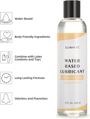 Vista 3 de Lubricante personal, lubricante a base de agua para sexo vaginal y anal, pH amigable de larga duración, lubricante sexual seguro para juguetes
