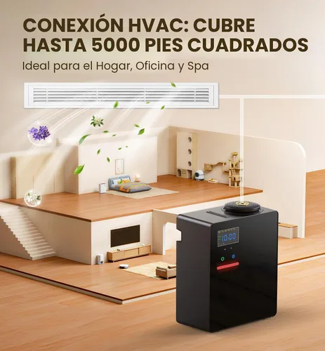 Vista 2 de Difusor de aceite esencial sin agua de 5000 pies cuadrados de cobertura para hogar grande, hotel u oficina, máquina difusora de aroma de aire frío