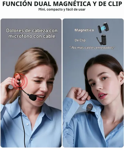 Vista 2 de Amplificador de voz para profesores con micrófono inalámbrico de solapa Lavalier, micrófono Bluetooth portátil y altavoz, megáfono de bocina
