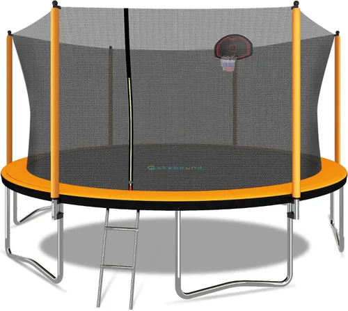 Vista 9 de SkyBound Trampolín grande de 10 pies, 12 pies, 14 pies, 15 pies, 16 pies, para exteriores, patio trasero, trampolines aprobados por ASTM para niños