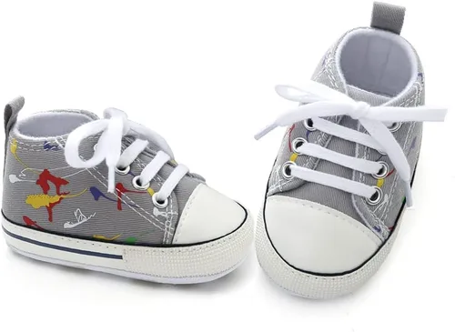 Vista 3 de Zapatos de lona suave unisex para bebés, niños y niñas, tenis antideslizantes ligeros para bebés recién nacidos
