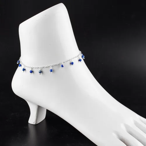 Vista 83 de Yanara Tobilleras de piedras preciosas para mujer, piedra natal natural, chapada en plata, joyería hecha a mano en 8.5 + 1.5 pulgadas, cristales
