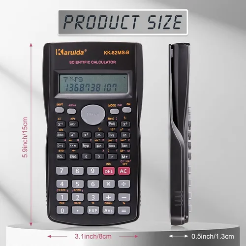 Vista 2 de Flutesan Calculadora científica de ingeniería de 2 líneas, calculadora matemática con función a granel, pantalla grande para estudiantes