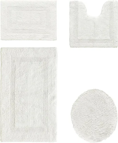 Vista 66 de Better Trends Juego de 4 alfombras de baño de lujo, 100% algodón, suaves, absorbentes de agua, reversibles, lavables a máquina, para decoración