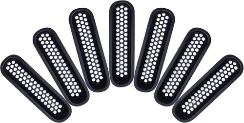 Vista 6 de Rejillas para Jeep Wrangler JK JKU 2007-2015, color negro mate