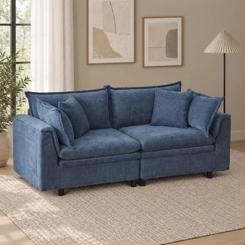 Vista 19 de Sofá modular modular de 113.4 pulgadas con otomana de almacenamiento Gris