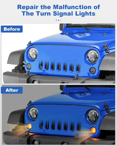 Vista 5 de Enchufe de luz de señal de giro compatible con Jeep JK JKU 2007-2018, enchufe de bombilla de lámpara de estacionamiento frontal, 2