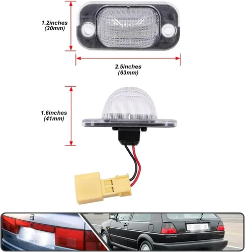 Vista 6 de Jetta Golf MK2 - 2 luces LED para matrícula de VW MK2 Golf Jetta II 1983-1992 alimentado por SMD Xenon LED blanco sin errores