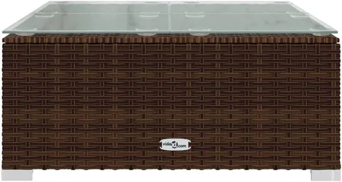Vista 6 de Ensemble de Salon de Jardin 5 Pièces Brun Cannelle Rouge, Meuble d'Extérieur Modulable Pour Terrasse Balcon, Résistant aux UV et à l'Eau avec