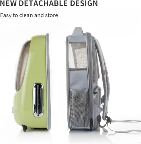 Vista 6 de PETKIT Mochila transportadora para gatos con ventilador incorporado y luz, mochila burbuja para mascotas aprobada por aerolíneas para gatitos