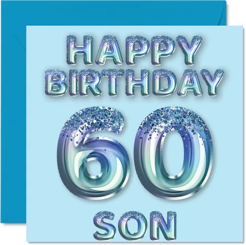 Vista 306 de Stuff4 Tarjeta de primer cumpleaños para niños, globo de fiesta con purpurina azul, tarjetas de feliz cumpleaños para niño de 1 año, nieto, hijo, 57