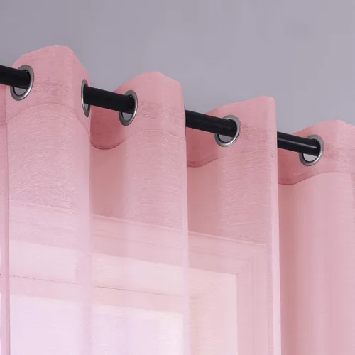 Vista 3 de KOUFALL Paquete de cortinas opacas de oscurecimiento de habitación y cortinas transparentes rosas para sala de estar y dormitorio