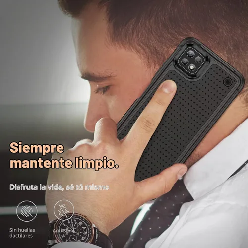 Vista 7 de Jeylly Compatible con Samsung Galaxy A22 5G Funda, Funda Samsung A22 5G con 2pcs protectores de pantalla de vidrio templado