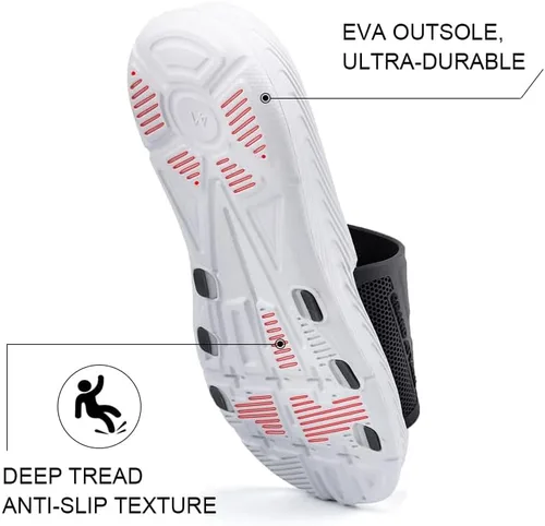 Vista 3 de Grand Attack Sandalias para hombre con cojín suave, sandalias atléticas de punta abierta, antideslizantes, para playa, deportes, ducha, entrenador