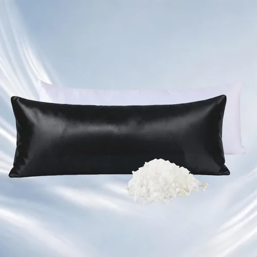 Vista 25 de WhatsBedding Almohada corporal de espuma viscoelástica con funda, almohada Almohada negra+funda de almohada gris
