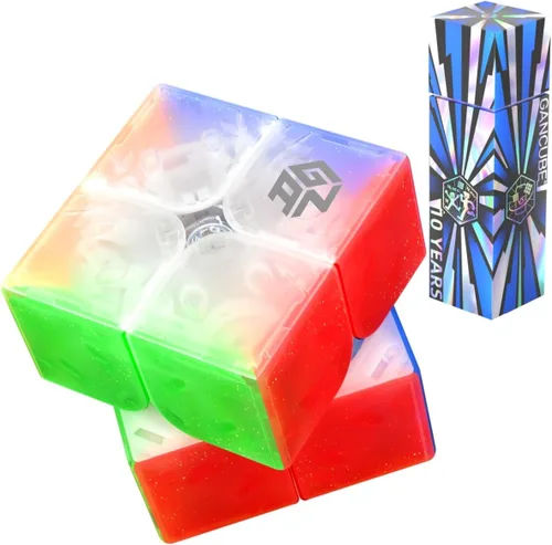 Vista 3 de Bukefuno GAN 251 Air 10th Anniversary Edition 2x2 Cubo mágico magnético GAN 251 Air M 2x2x2 cubos sin calcomanías Gans Mini imanes