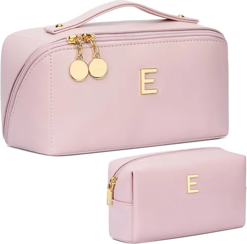 Vista 100 de Regalos de cumpleaños para mujeres y adolescentes, juego de bolsas organizadoras de maquillaje con iniciales personalizadas, bolsa de cosméticos