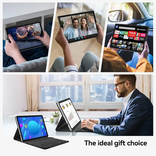 Vista 7 de Tablet, Tablet Android 14 más reciente de 10 pulgadas de 2025, MTK8183 Octa-Core, 16GB 128GB 1TB de expansión, WiFi 2.4/5G, cámara de 21MP, Gemini