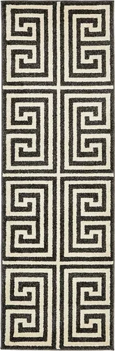 Vista 21 de Unique Loom Athens Collection - Alfombra clásica geométrica moderna con diseño de bordes, 3 pies 3 pulgadas x 5 pies 3 pulgadas, negro/beige negro