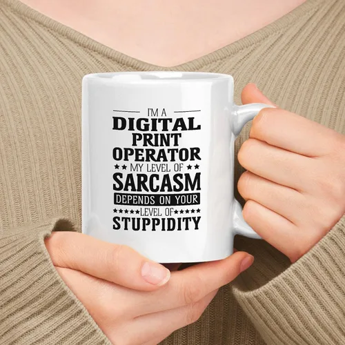 Vista 190 de Taza de cerámica blanca de regalo para administrador de 11 oz, 15 onzas, mi nivel de sarcasmo depende de tu nivel