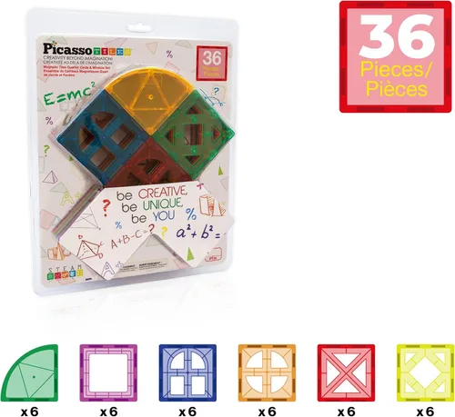 Vista 3 de PicassoTiles Juego de bloques de construcción magnéticos de cuarto redondo y ventana, juguete educativo de construcción con imán, kit de ingeniería
