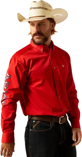 Vista 89 de Ariat Camisa de sarga con logotipo del equipo para hombre