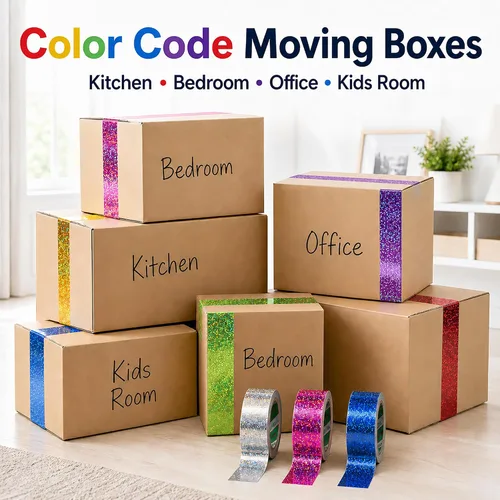Vista 5 de GiftExpress 18 cintas adhesivas de colores surtidos, cintas holográficas de lunares – Cintas de colores brillantes multiusos para días festivos