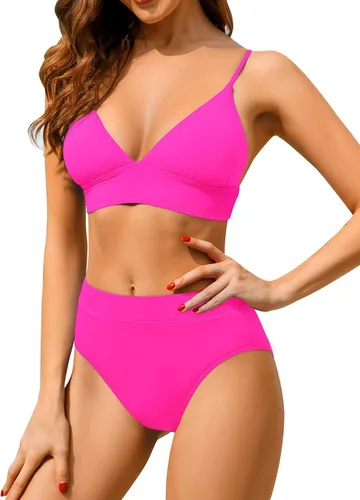 Vista 3 de Tempt Me Women High Waisted Bikini Set Two Piece Bathing Suits Triangle Swimsuit