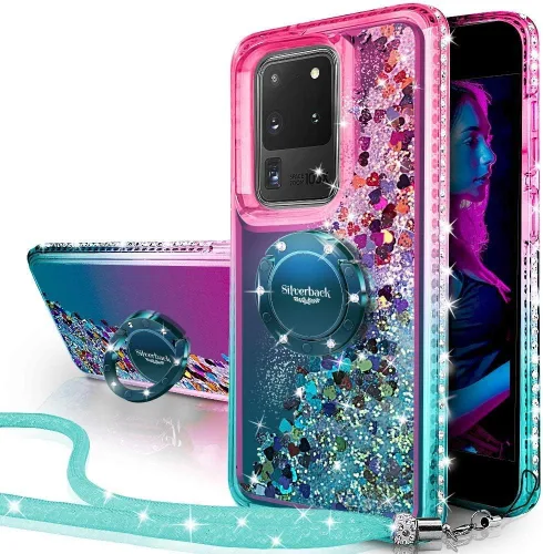 Vista 6 de Silverback Funda para Samsung Galaxy S20 con soporte de anillo, color verde