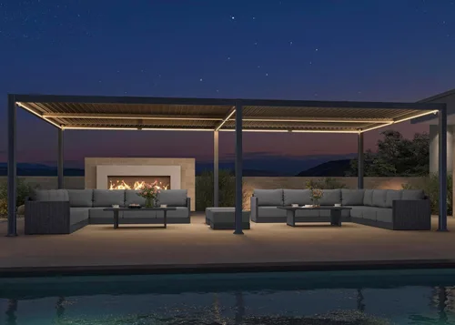 Vista 11 de PURPLE LEAF 92KS - Pérgola con listones de 8 x 10 pies con tira de luces LED, color gris