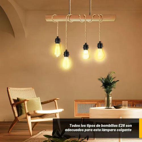 Vista 2 de LYOOWNG Cable de luz colgante con enchufe, luces colgantes estilo granja con cable enchufable, kit de cable de luz colgante de 15 pies de cuerda