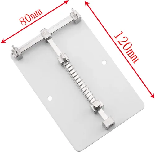 Vista 3 de E-outstanding Soporte de placa base PCB 4.7x3.1 in acero ajustable teléfono PCB placa de circuito accesorio abrazadera soporte herramienta