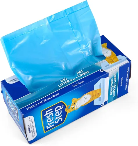 Vista 26 de Fresh Step Bolsas de arena para gatos con cordón, bolsas de arena perfumadas resistentes para sartenes ovaladas y rectangulares grandes, control