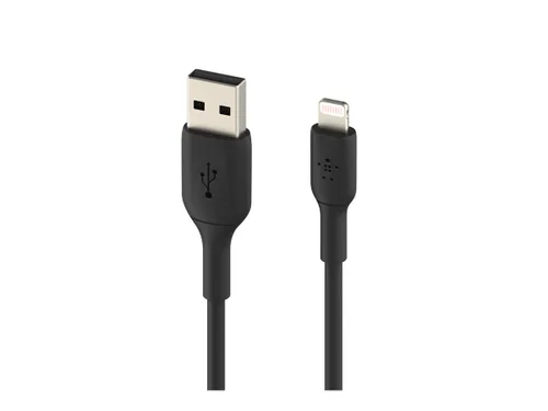 Vista 4 de Cable Lightning Belkin BoostCharge - 3.3 pies/1M - Certificado MFi Cargador de iPhone de Apple Cable USB a Lightning - Cable de iPhone - Cable Negro