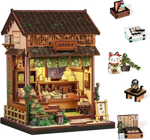 Vista 15 de Kit de Rincón de Libros, Kits de Casa en Miniatura DIY para Adultos y Adolescentes, Casa de Muñecas Pequeña Booknook Casa de Jardín Estantería