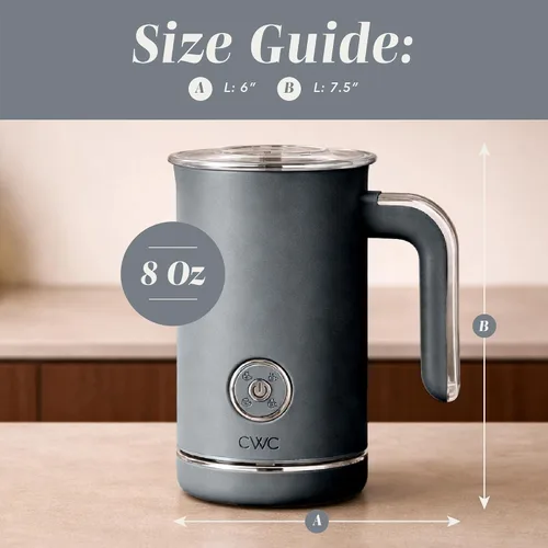 Vista 4 de COOK WITH COLOR Vaporizador y espumador eléctrico 4 en 1, calentamiento y espuma de 2 minutos, máquina de espuma fría y caliente para café, latte