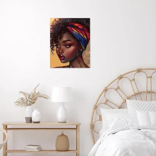 Vista 5 de HVEST Arte de pared afroamericano para baño, imágenes de mujer negra a la moda, decoración de pared, hermosa chica negra, arte abstracto de pared