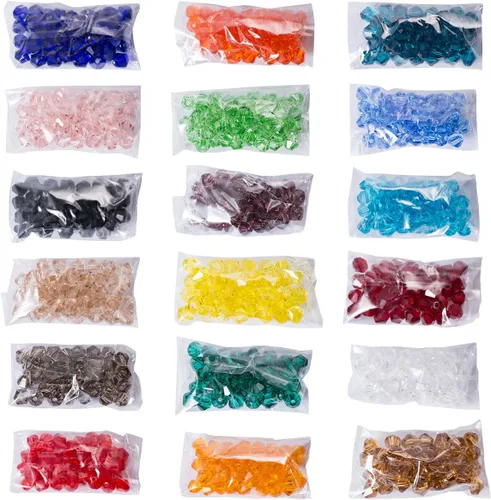 Vista 19 de LONGWIN Lote de 1800 cuentas de cristal de bicono de 0.157 in de cuentas de cristal de joyería para proyectos de bricolaje, pulseras, collares