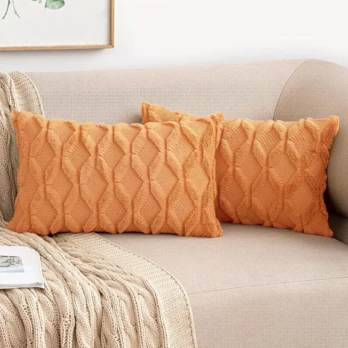 Vista 29 de MIULEE juego de 2 fundas de almohada de lana sintética, bordadas, para sillón, sofá, dormitorio, auto, fundas decorativas
